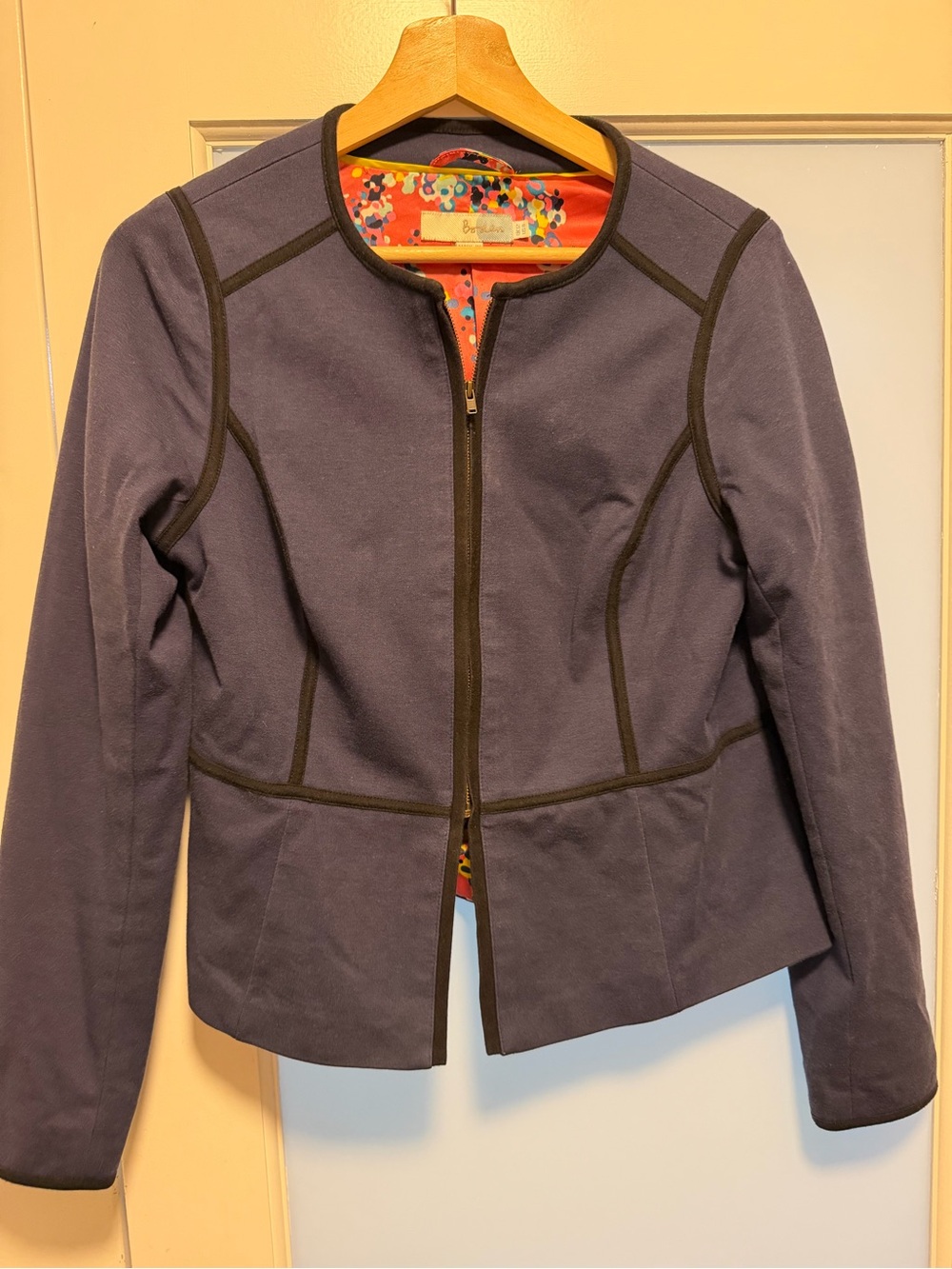 Boden Women's Navy Zip-Front Structured Jacket - 8US